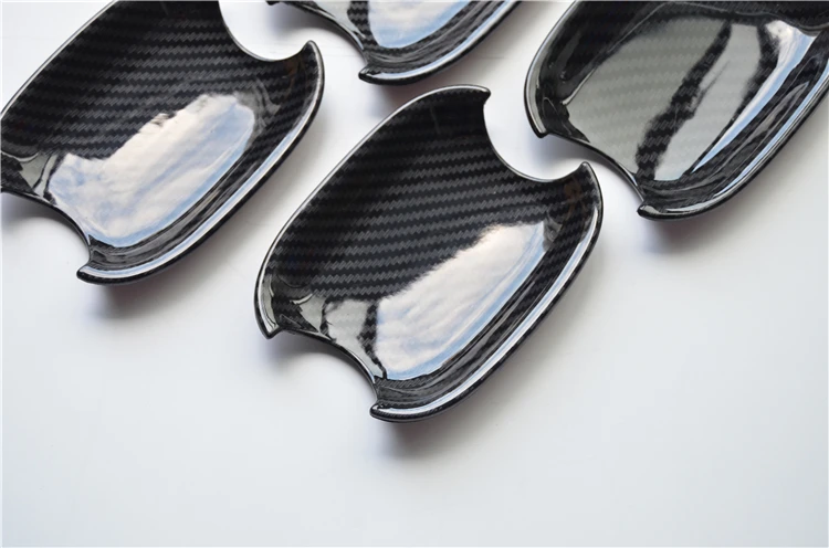 Углеродного волокна с принтом в виде машинки, дверные ручки крышки Внешний чаши для Audi Q5 2009 2010 2011 2012 2013 Средства для укладки волос