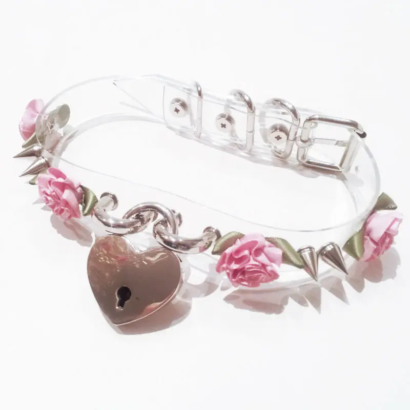 Ожерелье чокер с двойными шипами и розовыми шипами|heart choker|collar necklacechoker flower |