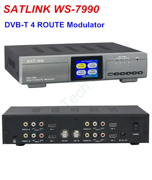 SATLINK WS 7990 четырехканальный HD модулятор DVB T AV FULL 1080p цифровой радиочастотный T|rf