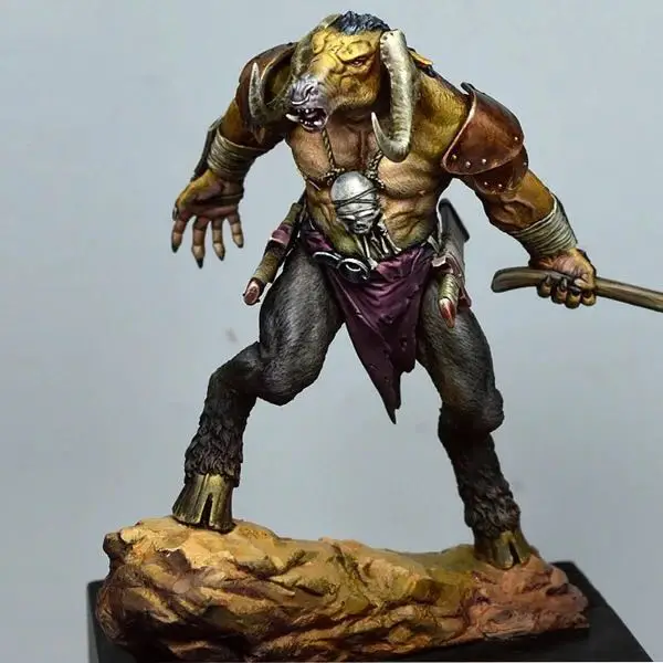 1/24 весы 75 мм Orc Warrior неокрашенный набор моделей из смолы фигура бесплатная
