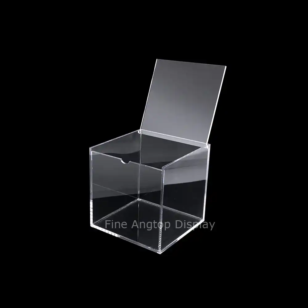 13x13x13cm transparent acrylic cube jewelry display box wedding gift