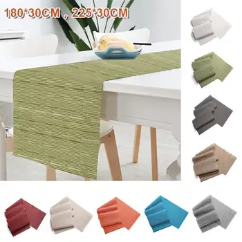 

PVC Placemat Pure Color Table Flag Bamboo Woven Tablecloth Environmental Friendly Insulation Hotel Home Decoration Non-slip Mat