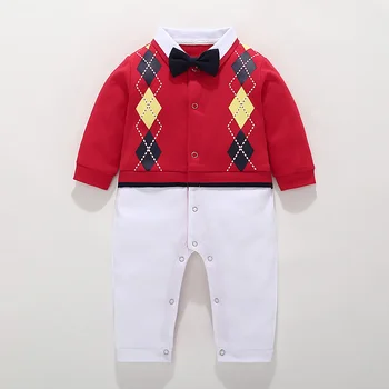 

Baby Boy Gentlemen Jumpsuit Toddler Bow Tie Party Wedding Birthday Costume Baby Rompers 8sets/lot