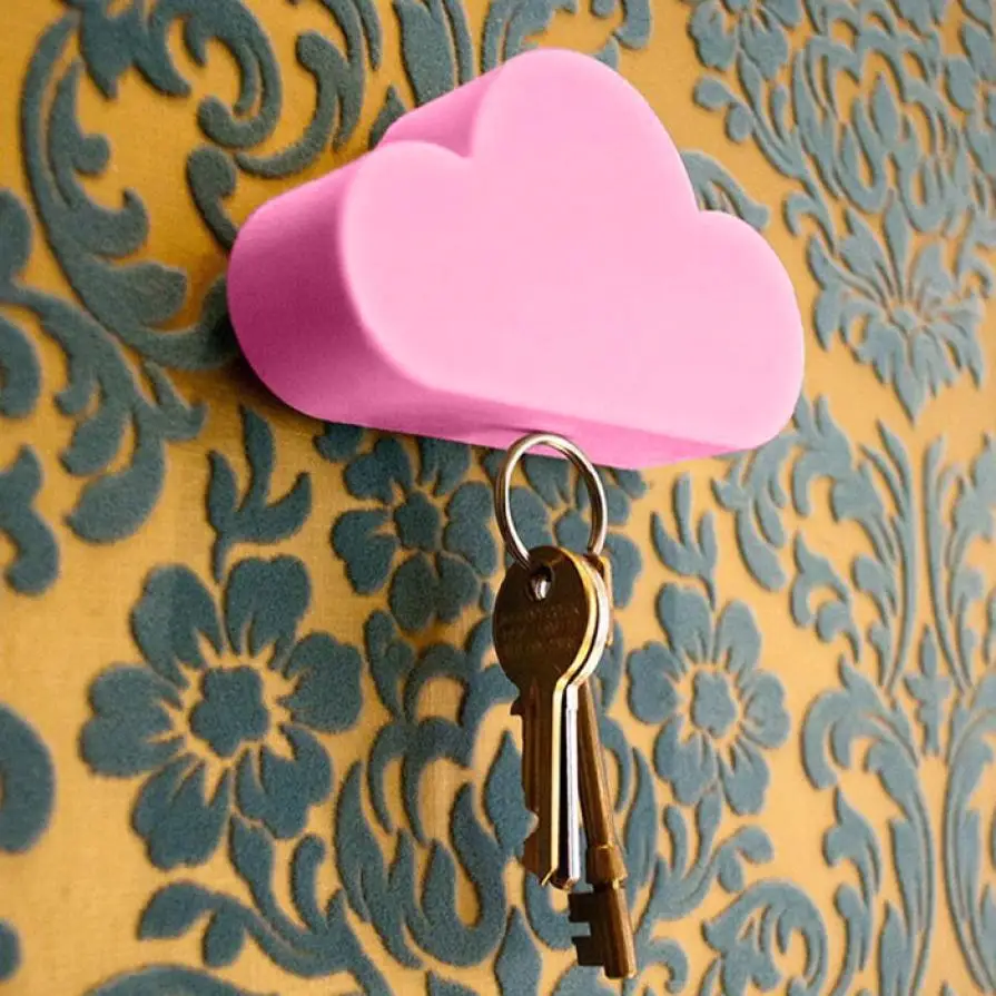 

Creative Novelty Home Storage Holder White Cloud Shape Magnetic Magnets Key Holder Storage Holders & Racks for Bathroom Shelves
