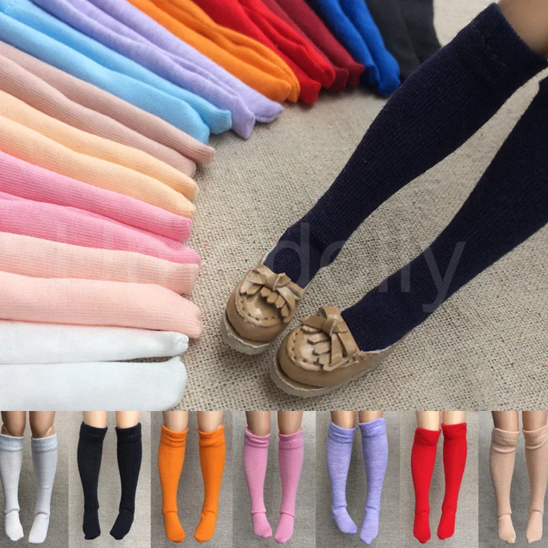 1 Pair Solid Color Knee high Sock Blyth Momoko Barbies Azone Licca 1/6 Doll Clothes Accessories doll accessories doll clothes doll clothes accessories barbie doll clothes