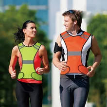Для женщин и мужчин, Светоотражающий Жилет для бега, Регулируемый легкий защитный жилет, для занятий спортом на открытом воздухе, для бега, велоспорта, прогулок, жилет, одежда