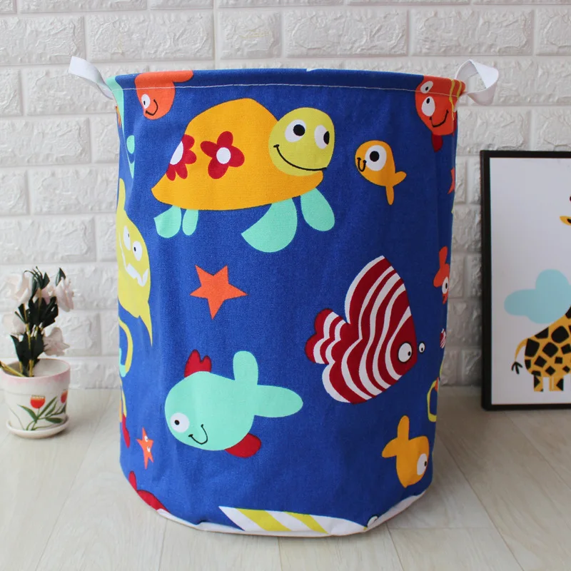 Kaufen Neue Große Kapazität Wäsche Korb Leinwand Wäsche Eimer für Schmutzige Kleidung Wasserdichte Klapp Spielzeug Organizer Lagerung Korb