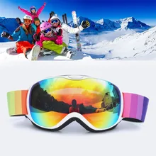 Детские очки двухслойные противотуманные лыжные очки прочные очки Большая Лыжная маска очки для катания на лыжах мужские и женские зимние очки для сноуборда