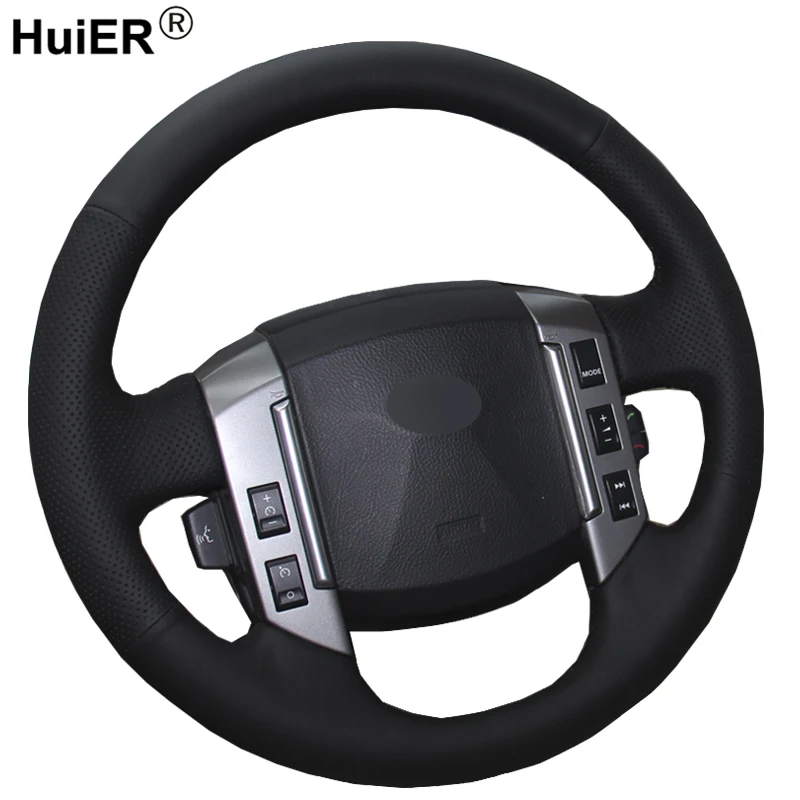 Buy HuiER Hand Sewing Car Steering Wheel Cover Black