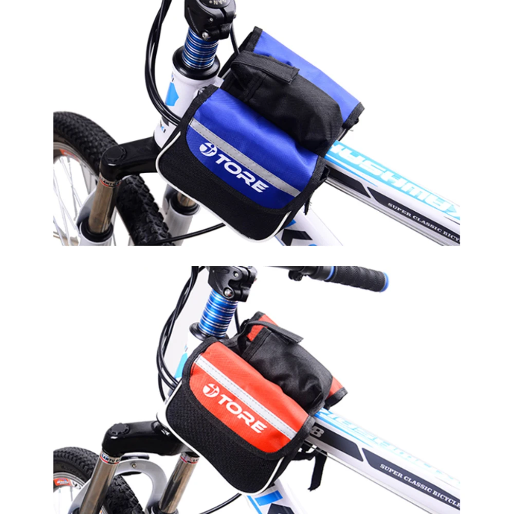 Bicycle Frame Bag Double Pouch Cycling For Cell Phone Front Top Bike Travel Bags Accessories Blue