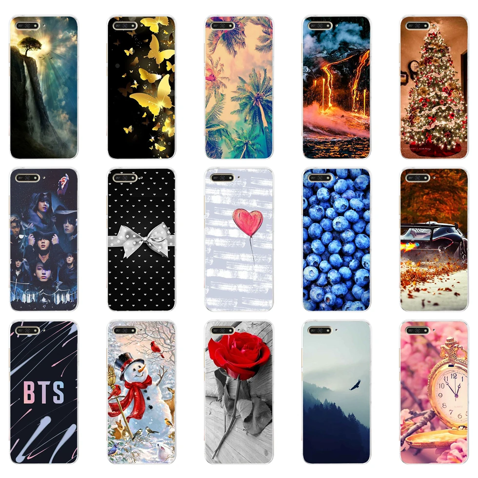 

X case cover for huawei Y6 2018 case back cover full 360 protective soft tpu sillicone Coque cute