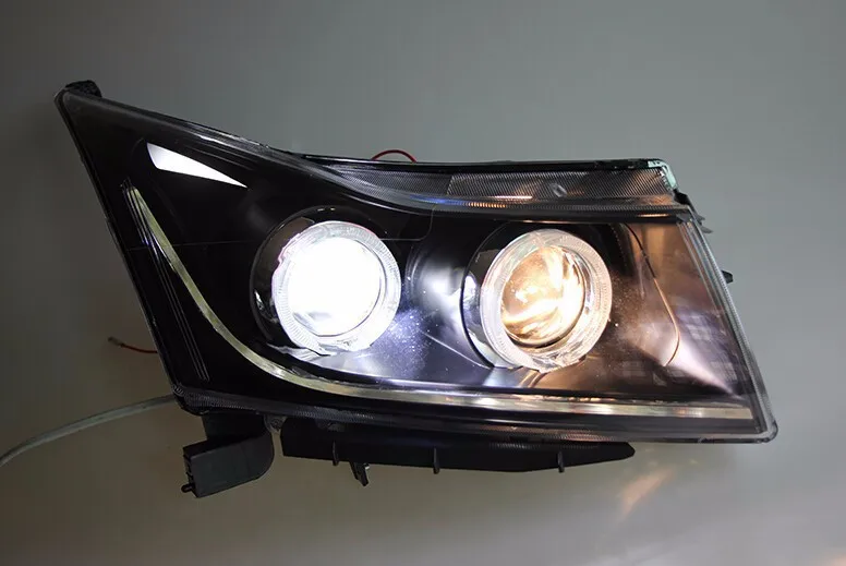 Автомобильный Стайлинг головная лампа для Cruze led фары 2009- angel eye led drl HID комплект Биксеноновые линзы ближнего света