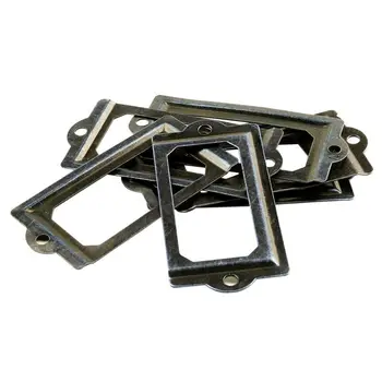 

Post Office File Drawer Door Tag Label Card Holder Bronze Tone 8 Pcs