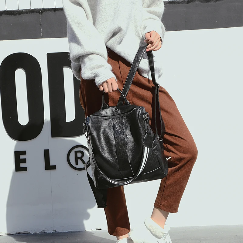 

4 Way Designer PU Leather Female Backpack Fashion Women Shoulder Bags Girls Mini School Bag Shoulder Bag for Lady 3 color 2018