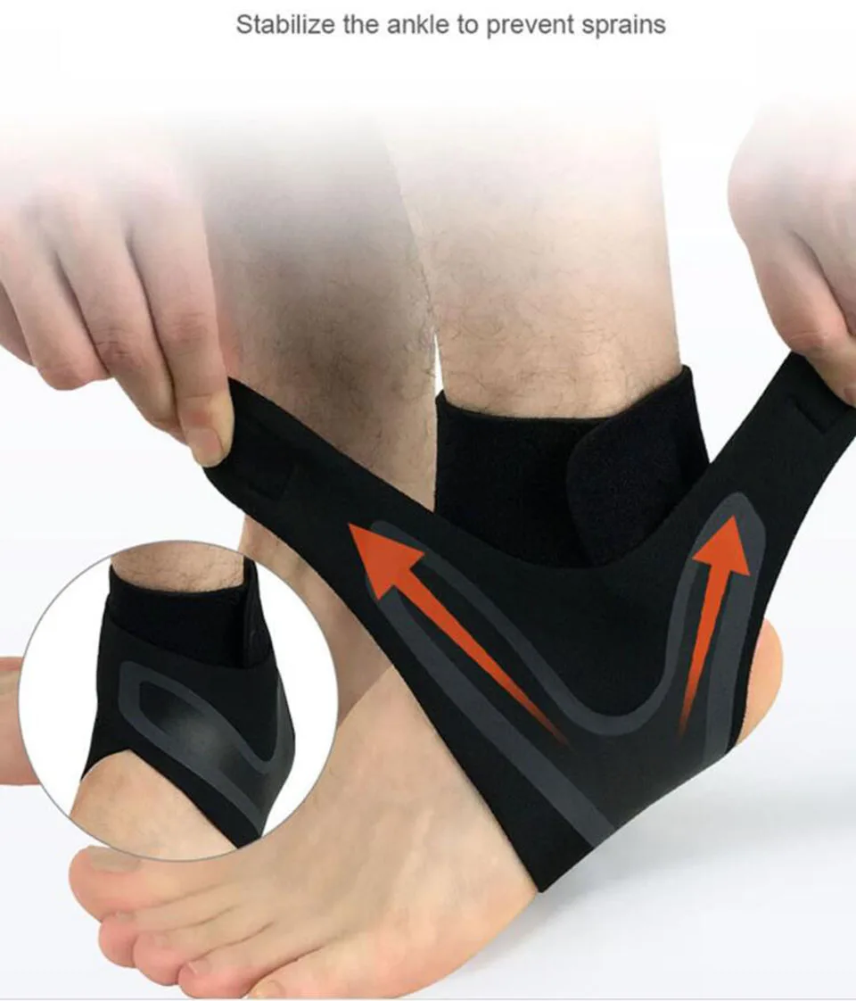 Регулируемый фиксатор поддержки лодыжки Эластичность защита под давлением повязка на ногу растяжение Спорт Фитнес Защитная повязка для восстановления