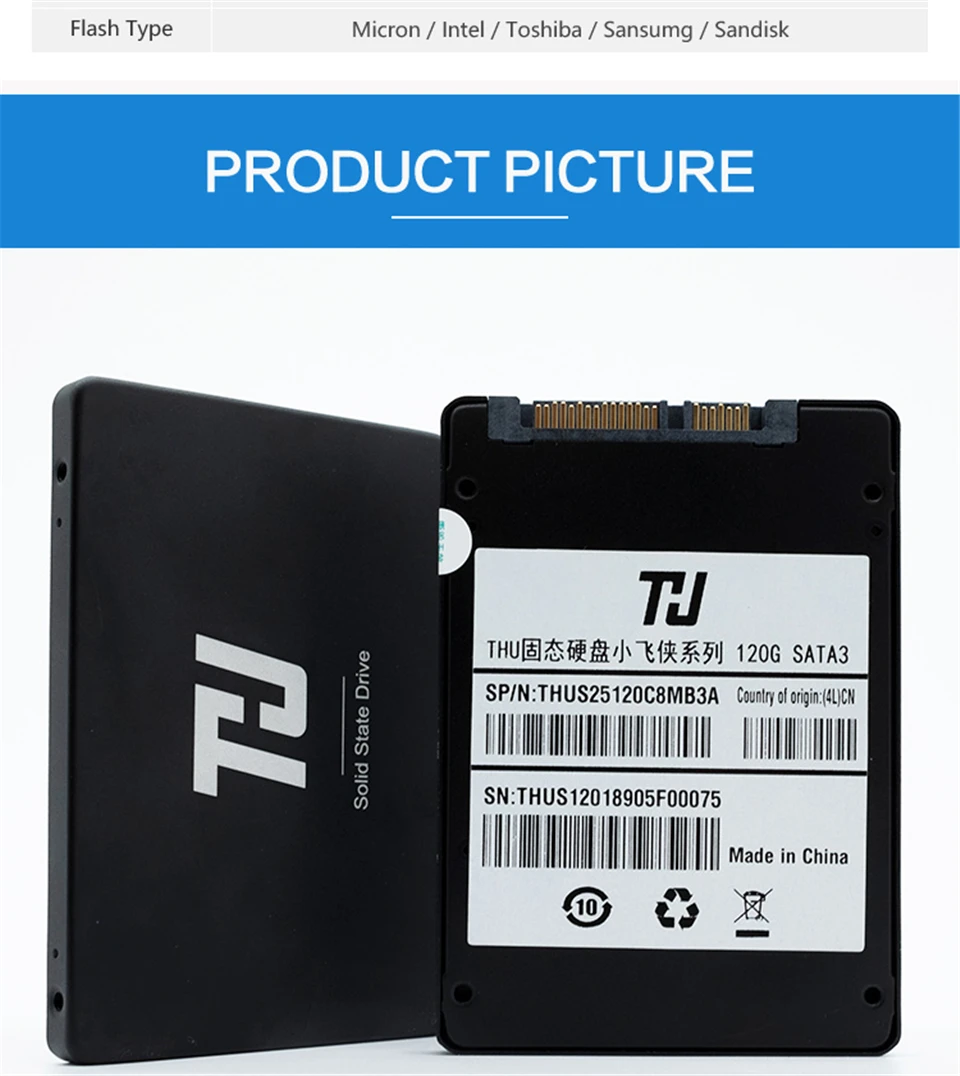 THU SSD SATA3 120GB внутренний жесткий диск 540 МБ/с. 2," TLC для ПК ноутбука ssd 120g