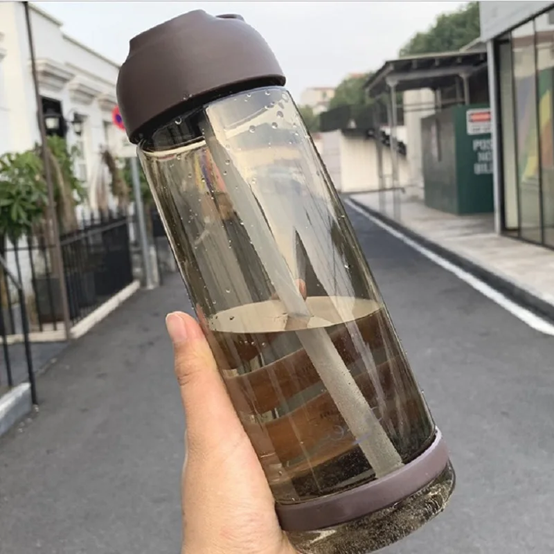 Новая прозрачная бутылка для воды соломы спортивные путешествия фруктовый сок воды чашки Велоспорт 550 мл/850 мл/1000 мл Горячая