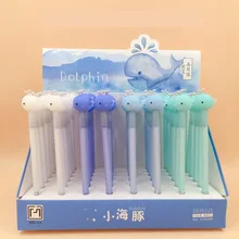 48 шт./лот 0,5 мм черные чернила Дельфин гелевая ручка водяные чернила чернильное перо офис школьников письма канцелярские