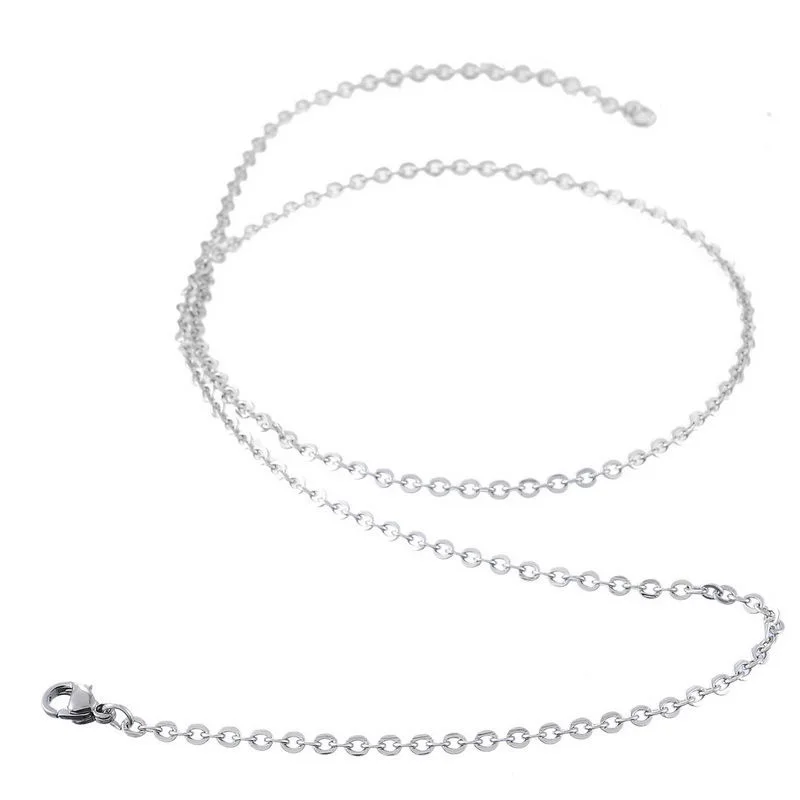 

5PC Dull Silver Tone Stainless Steel Jewelry Necklace Cross Chain 70cm