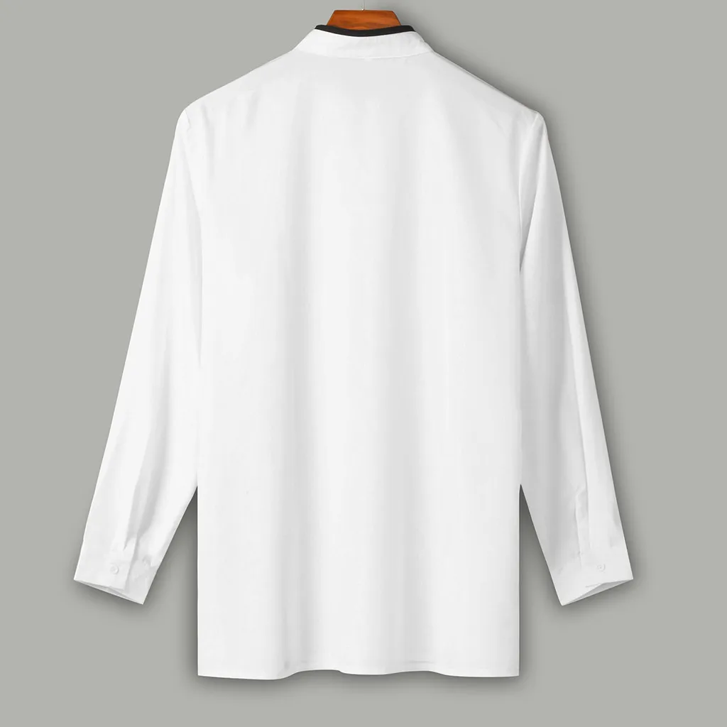 Womail, мужская повседневная рубашка, хлопковая рубашка в полоску с длинным рукавом, весна-осень, мужская рубашка, приталенная Мужская рубашка J79