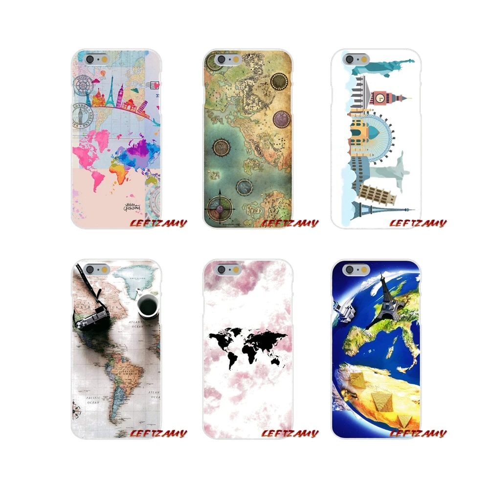

For Huawei P Smart Plus Mate Honor 7A 7C 8C 8X 9 P10 P20 Lite Pro Accessories Phone Cases Covers World Map Travel Plans Classic