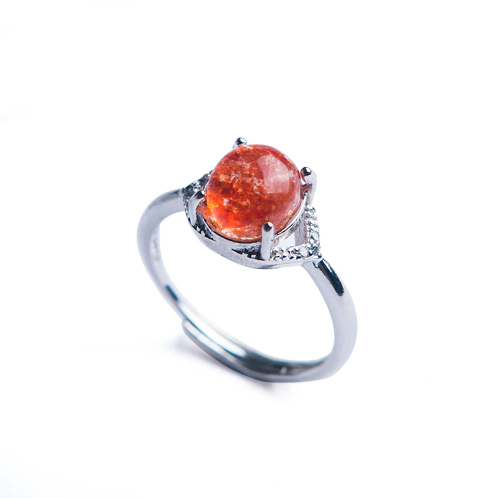 

Genuine Natural Lepidocrocite Quartz Red Super Seven Crystal Rare Beads Adjustable Ring 9x8mm Woman Man Drop Shipping AAAAA