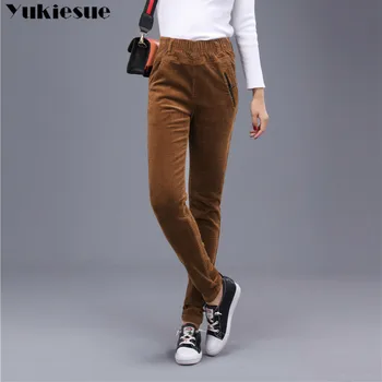 

Winter Warm Thicking Corduroy harem Pants Womens Women's Pants With high waist elastic Velveteen Trousers Women Velvet stretch