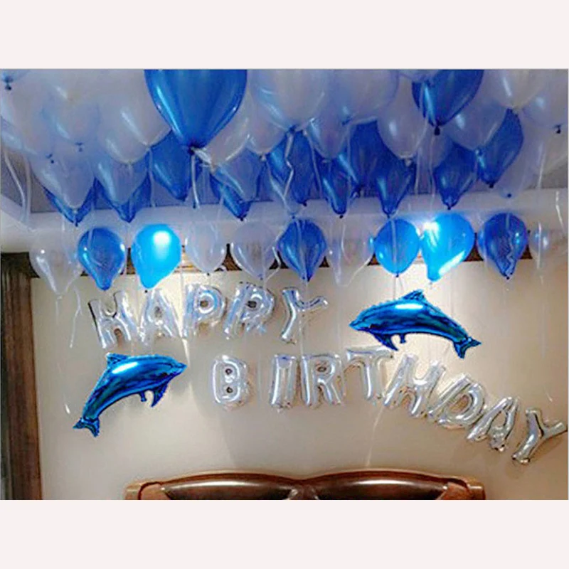 

Blue romantic couple set balloon Wedding room birthday party set aluminum film balloon luxury package