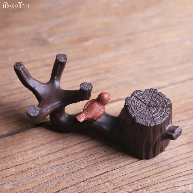 Magpie Tree Branch Purple Clay Teapot Cover Cup Lid Holder Tea Strainers Shelf Ceramic Tea Pets Household Ornaments tea pet ornaments