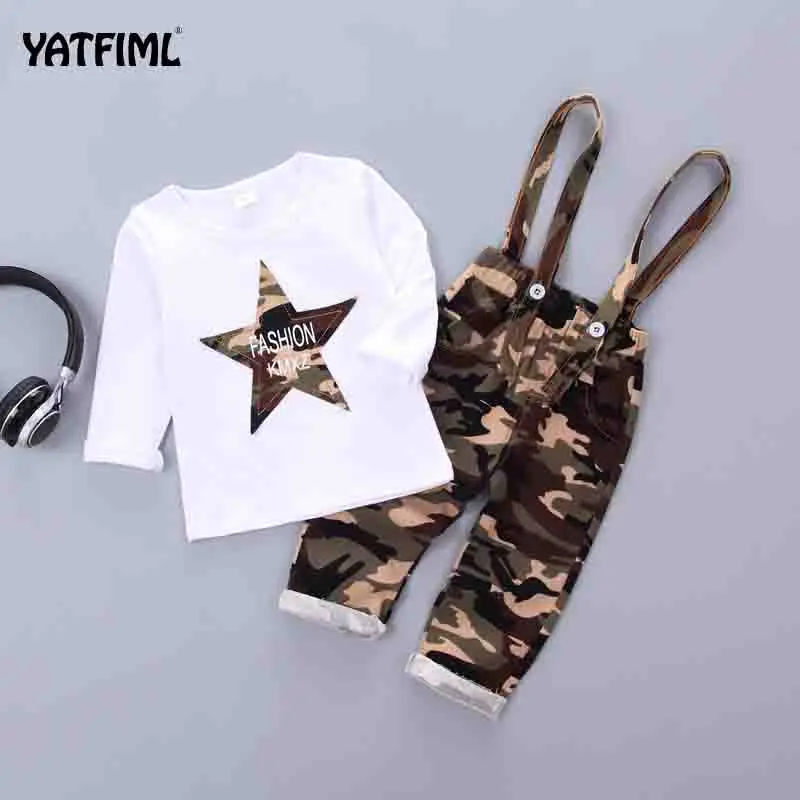 YATFIML/Детские комбинезоны; комбинезон для маленьких мальчиков и футболка; спортивные костюмы; комплект одежды для маленьких мальчиков - Цвет: style2