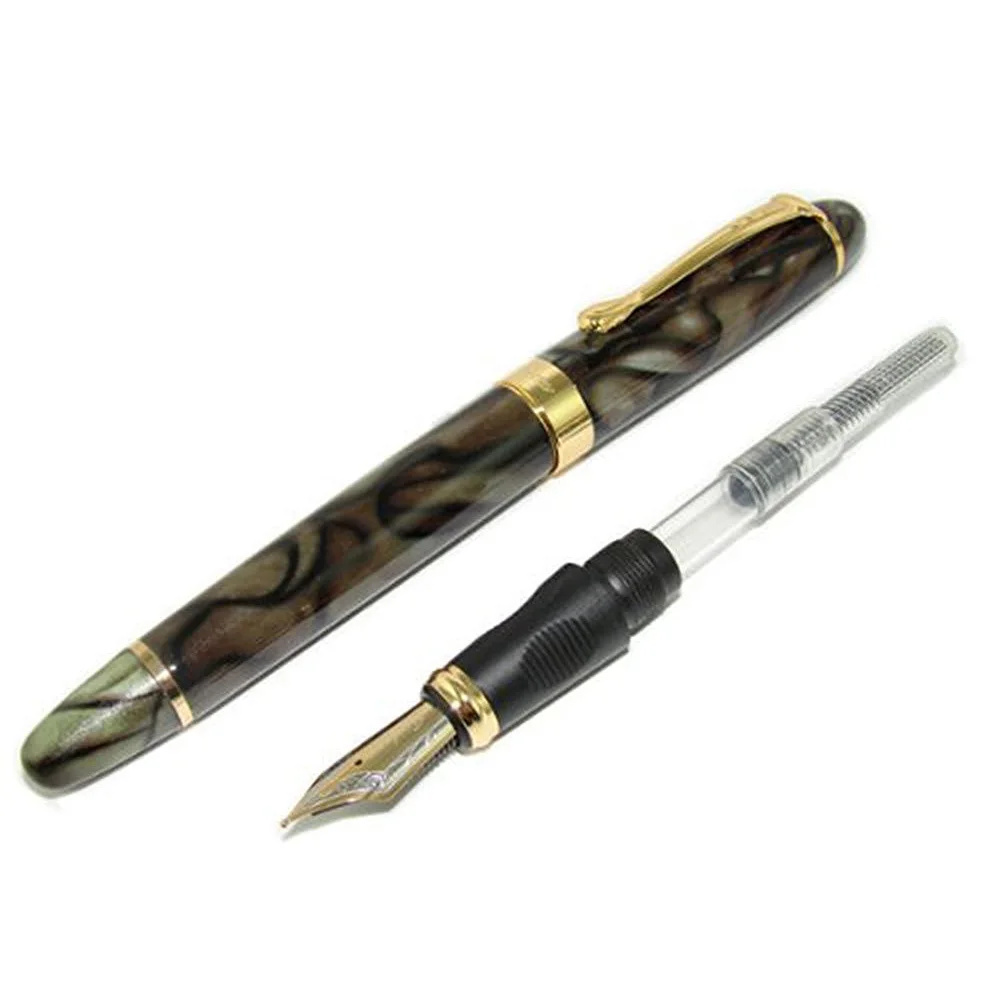Jinhao Perfect Luxury M Nib 18KGP Fountain Pen (Green flower)in