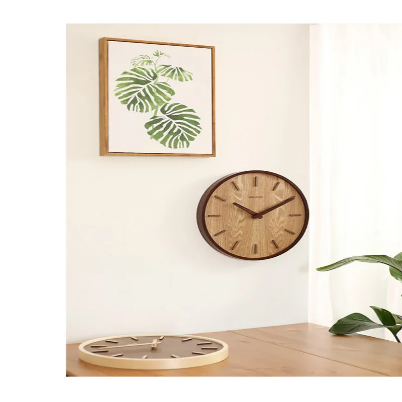 14-дюймовый японский домашний тихие часы Гостиная Спальня простой современный подвесной светильник в декоративной аналоговые кварцевые часы деревянные кварцевые часы круговой