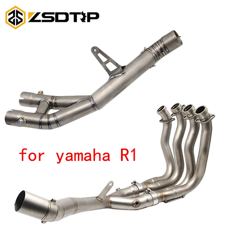 

ZSDTRP YZF R1 2015 Stainless Steel Mid Pipe Motorbike Motorcycle Middle Link Exhaust Muffler for YAMAHA YZF-R1 2015