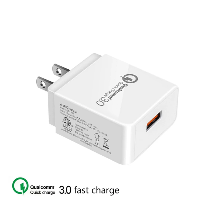 

Universal 18W USB C Quick Charge 3.0 5V 3A for Huawei EU US Plug Mobile Phone Fast Charger Charging for Samsug S8 S9 for Iphone