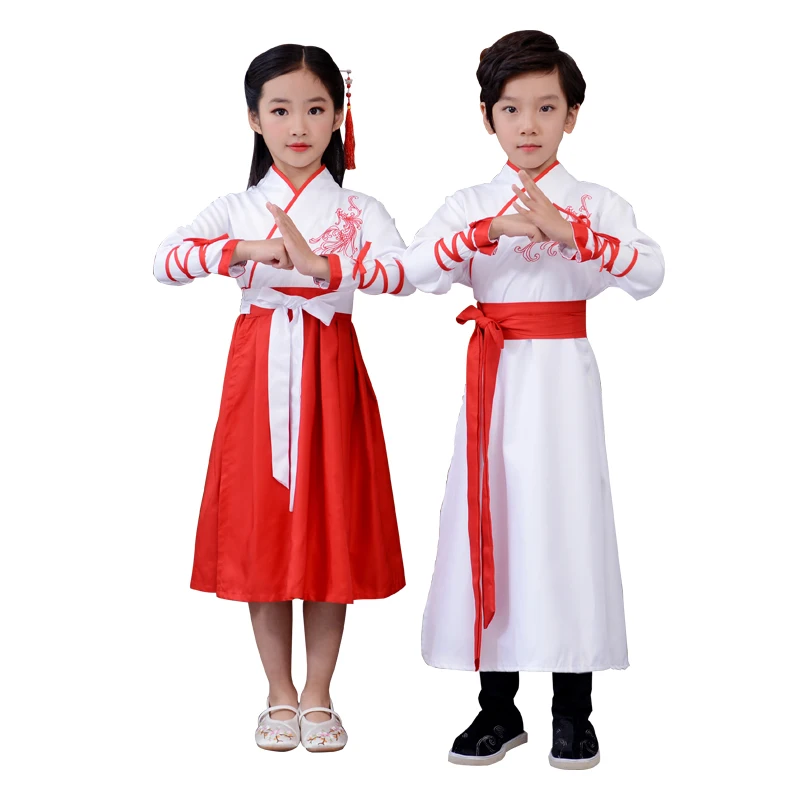 

Chinese style children's costumes Hanfu boys and girls show costumes small bookboy role-playing stage costumes