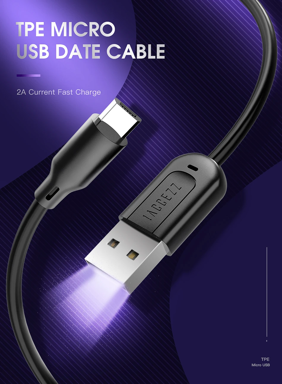 ACCEZZ 30 см 1 м 3 м Кабель зарядного устройства микро-usb Быстрая зарядка данных для samsung S7 huawei Xiaomi Tablet кабель для телефона Android короткий длинный провод