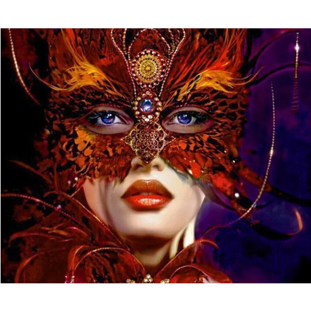 

New diamond embroidery character diy diamond painting cross stitch kits diamond mosaic Mask Girl crystal Indoor decor H1384
