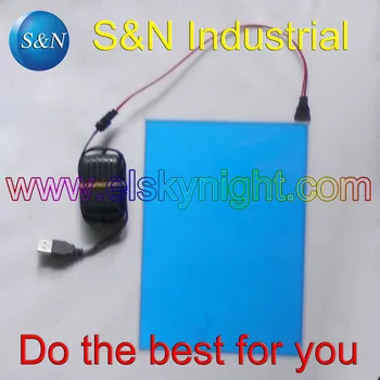 

A5 size Blue el sheet el panel el back light with 5V USB controller Steady on for advertising or decoration free shipping
