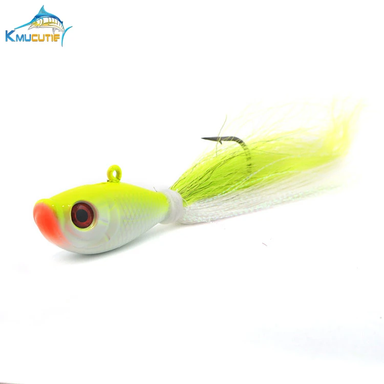 1/2oz 1oz 2oz 3oz 4oz 6oz 8oz bucktail jigs 2 цвета 3D глаза светящиеся морская большая игра bucktail рыболовные приманки