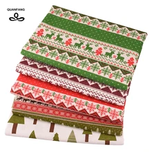 QUANFANG Рождественская серия оленей хлопчатобумажная льняная ткань для DIY шитье диван скатерти кайма для штор, материал подушки метр