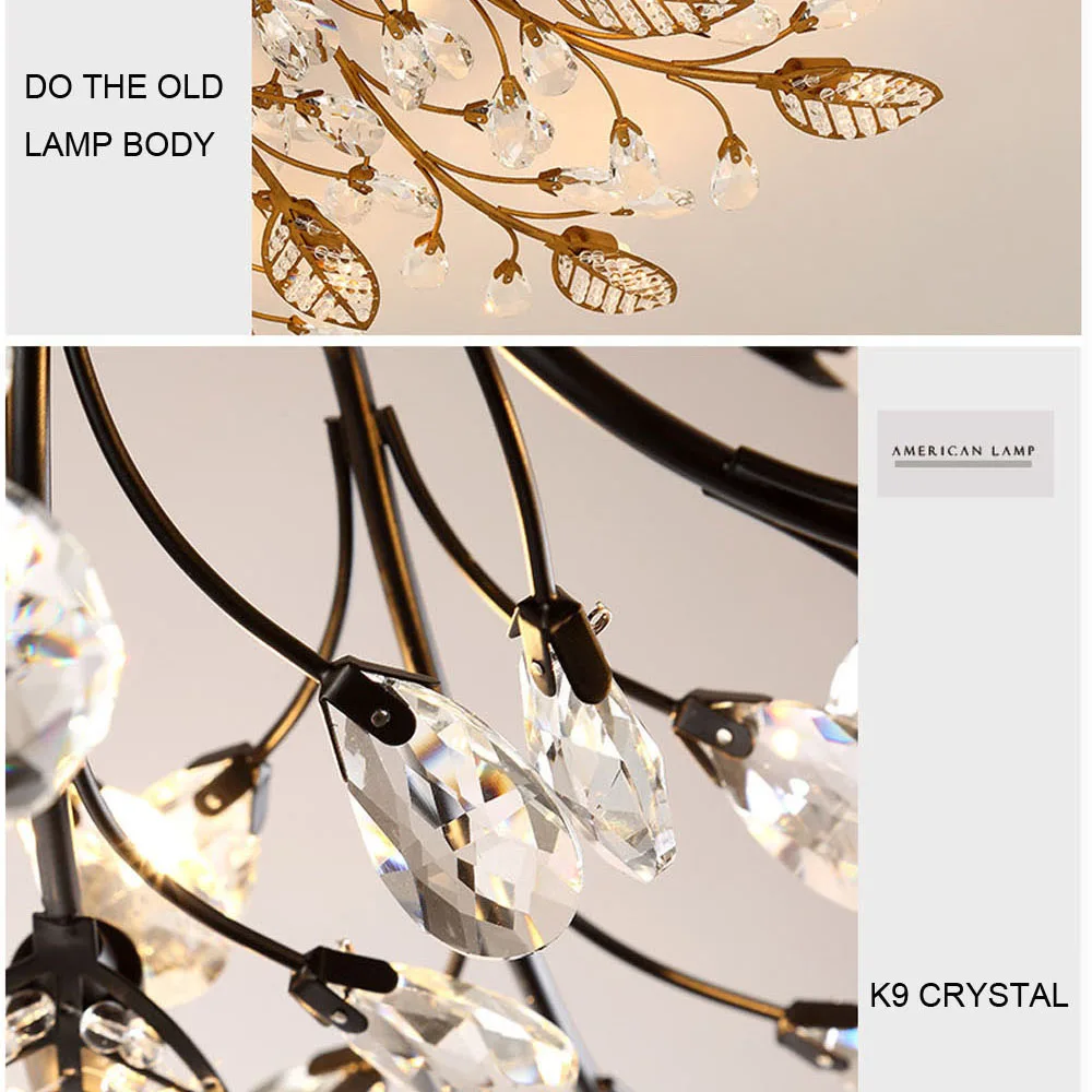 Modern Nordic K9 Crystal LED Ceiling Lights Fixture Gold Black Home Lamps for Living Room Bedroom Kitchen Bathroom21