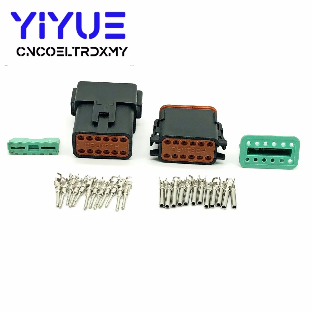 10 Sets 12 Pin Female Male DT DT06-12S DT04-12P Black Vehicle Speed Accelerator Pedal Automotive Connector For Deutsch