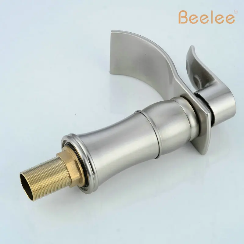 Beelee BL9018N الشلال بالوعة الحمام صنبور حوض مرحاض الغرور خلاط ، النيكل ناعم