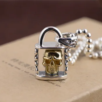 

Deer King Silver Skull jewelry S925 sterling silver gilt antique style unique cool struck