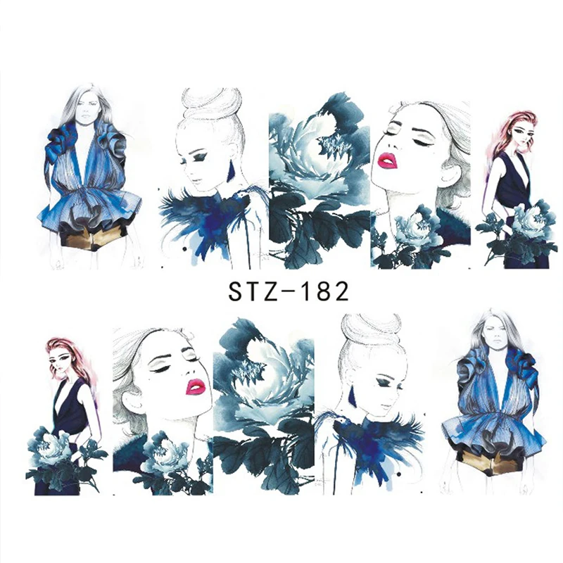 

1pcs Beauty Girls Nail Art Stickers Water Transfer Nails Decal Full Cover Polish Manicure Wraps DIY Decor Nail Tools BESTZ182