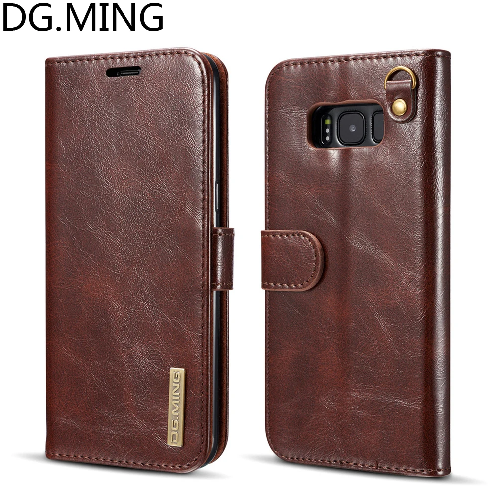 

DG.MING Lanyard Phone Bag Cover for Samsung Galaxy S8 G950F Case S8+ S8 Plus G955F Genuine Leather Case TPU Frame Magnetic Cover
