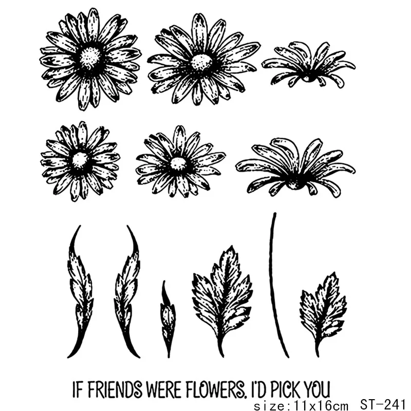 

Flowers and leaves Transparent Silicone Stamp/Seal for DIY Scrapbooking/Photo Album Decorative Card Making Clear Stamps Supplies