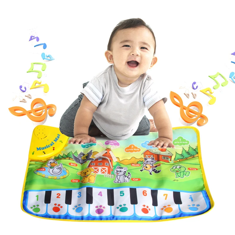 

New 1Pc Children Baby Play Gift Touch Musical keyboard Singing Animal Carpet Mat Piano Toy