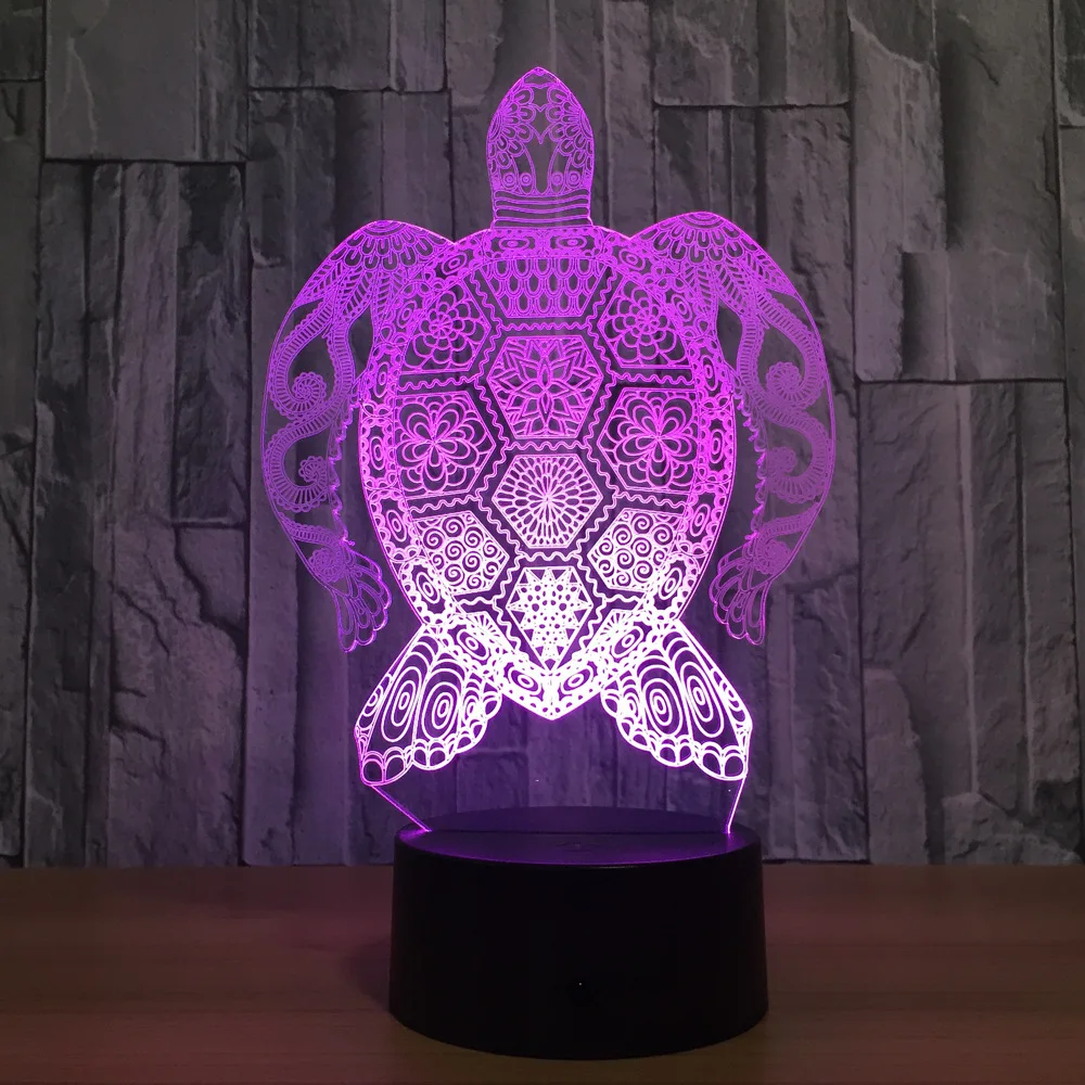  Sea Turtles 3D Lamp LED Touch Light Colorful Animal Lamp Birthday Party Decoration Figurines Table  - 32829224191