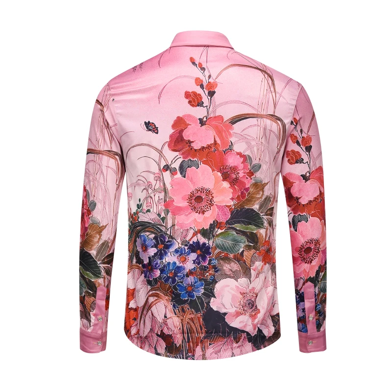 XIMIWUA 2019 New Arrival Men Luxury Floral Shirts 3d Print Long Sleeve Hawaiian Shirt Men High Quality Slim Fit Chemise Homme